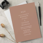 Minimal Taupe Monogram Wedding Einladung