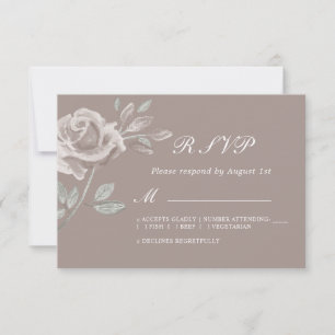 Minimal Taupe Rose Wasserfarbenhochzeit RSVP Karte