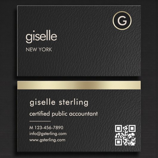 Minimal Tax Accountant CPA Faux Leather Visitenkarte