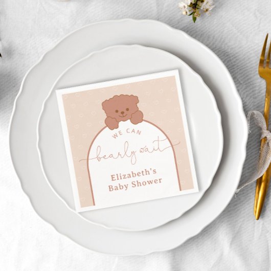 Minimal Teddy Bären Gender Neutral Baby Dusche Serviette