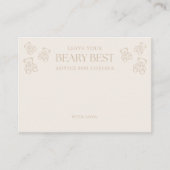 Minimal Teddy Bear Baby Shower Advice Begleitkarte (Vorderseite)