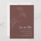 Minimal Terracotta Boho Botanische SkriptWedding Save The Date (Vorderseite)