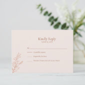 Minimal Terracotta Botanical RSVP Card (Stehend Vorderseite)