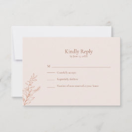 Minimal Terracotta Botanical RSVP Card Karte