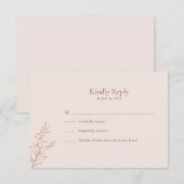 Minimal Terracotta Botanical RSVP Card Karte (Vorne/Hinten)