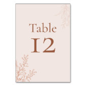 Minimal Terracotta Botanical Table Number Tischnummer (Vorderseite)