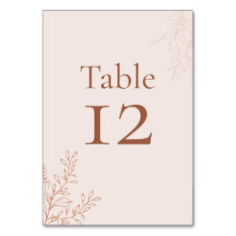 Minimal Terracotta Botanical Table Number Tischnummer