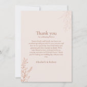 Minimal Terracotta Botanical Thank You Card Dankeskarte (Vorderseite)