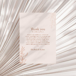 Minimal Terracotta Botanical Thank You Card Dankeskarte
