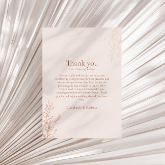 Minimal Terracotta Botanical Thank You Card Dankeskarte
