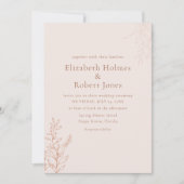 Minimal Terracotta Botanical Wedding Invitation Einladung (Vorderseite)