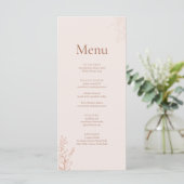 Minimal Terracotta Botanical Wedding Menu Menükarte (Stehend Vorderseite)