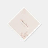 Minimal Terracotta Botanical Wedding Napkin Serviette (Ecke)
