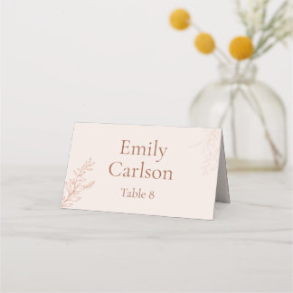 Minimal Terracotta Botanical Wedding Place Card Platzkarte
