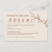 Minimal Terracotta Burnt Orange Wedding Timeline Begleitkarte (Vorderseite)