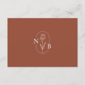 Minimal Terracotta Burnt Orange Wedding Timeline Begleitkarte (Rückseite)