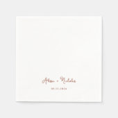 Minimal Terracotta Calligraphy Script Wedding Serviette (Vorderseite)