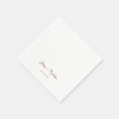 Minimal Terracotta Calligraphy Script Wedding Serviette (Ecke)