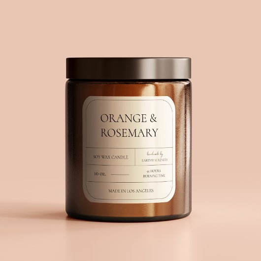 Minimal Terracotta Clay Earthy Tones Candle Label Quadratischer Aufkleber