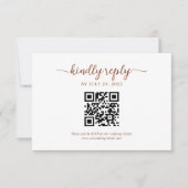 Minimal Terracotta Floral Monogram QR Code Hochzei RSVP Karte (Vorderseite)