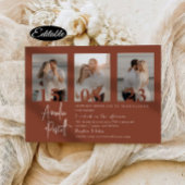 Minimal Terracotta Foto Collage Hochzeit Einladung