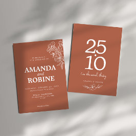 Minimal Terracotta Hochzeit Einladung
