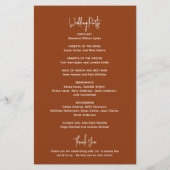 Minimal Terracotta Kupfer Budget Hochzeitsprogramm (Hinten)