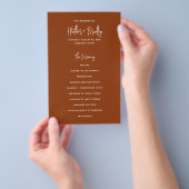 Minimal Terracotta Kupfer Budget Hochzeitsprogramm (Handgriff)