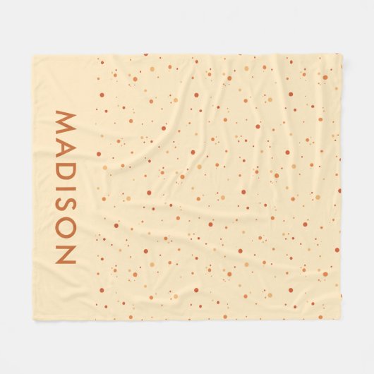 Minimal Terracotta Polka Dot Pattern Individuelle Fleecedecke (Vorderseite (Horizontal))