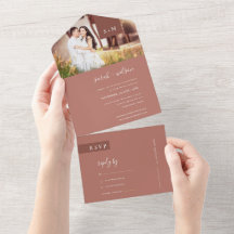MINIMAL TERRACOTTA RUST MONOGRAM WEDING FOTO ALLE