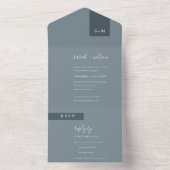 MINIMAL TERRACOTTA RUST MONOGRAM WEDING SCANDI A ALL IN ONE EINLADUNG (Innen Boden)