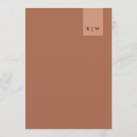 MINIMAL TERRACOTTA RUST ORANGE TYPOGRAPHY MENU MENÜKARTE (Rückseite)