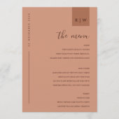 MINIMAL TERRACOTTA RUST ORANGE TYPOGRAPHY MENU MENÜKARTE (Vorderseite)