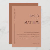 MINIMAL TERRACOTTA RUST ORANGE TYPOGRAPHY WEDD EINLADUNG (Vorne/Hinten)
