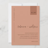 MINIMAL TERRACOTTA RUST ORANGE TYPOGRAPHY WEDD EINLADUNG (Vorderseite)