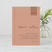 MINIMAL TERRACOTTA RUST ORANGE TYPOGRAPHY WEDD EINLADUNG (Stehend Vorderseite)