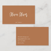 Minimal Terracotta Script Calligraphy Boho Moderne Visitenkarte (Vorne/Hinten)