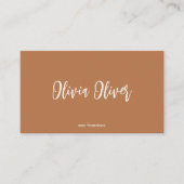 Minimal Terracotta Script Calligraphy Boho Moderne Visitenkarte (Vorderseite)
