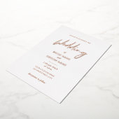Minimal Terracotta Script Wedding Folieneinladung (Gedreht)