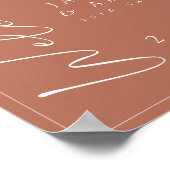 Minimal Terracotta Script Wedding Welcome Sign Poster (Ecke)