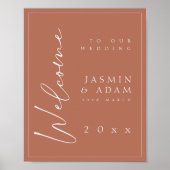 Minimal Terracotta Script Wedding Welcome Sign Poster (Vorne)