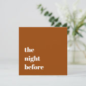 Minimal Terracotta Typografy Wedding Probe Einladung (Stehend Vorderseite)