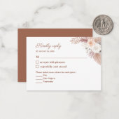 Minimal Terracotta Wasserfarben Blume Hochzeit RSV Mitteilungskarte (Vorderseite/Rückseite Beispiel)
