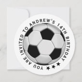 Minimal Text on Soccer Ball Birthday Invitation  Save The Date (Rückseite)