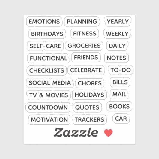 Minimal Text Planner Tab Label Binder Divider Tab (Blatt)