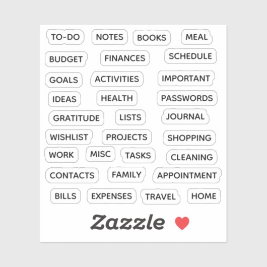 Minimal Text Planner Tab Label Binder Divider Tab (Blatt)