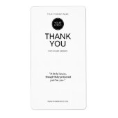 Minimal Thank You Shipping Label with Logo  (Vorne)