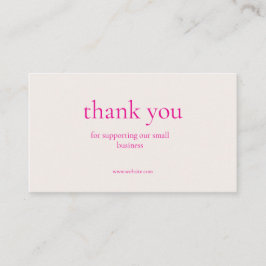 Minimal Thank You Small Business Card Dusty Rose P Visitenkarte