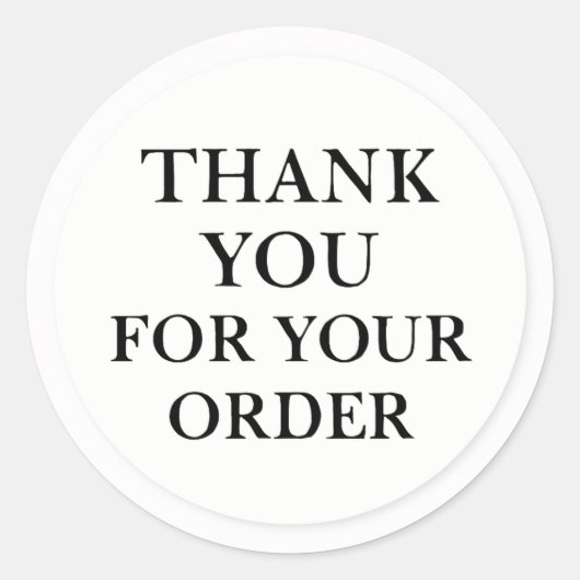 Minimal thanks for your order sticker (Vorderseite)