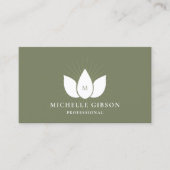 Minimal Therapist Massage Wellness Spa Sage Lotus Visitenkarte (Vorderseite)